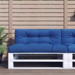vidaXL Perna de paleti, albastru regal, 120x40x12 cm, material textil GartenMobel Dekor (360633)
