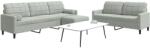 vidaXL Set de canapele cu perne, 3 piese, gri deschis, catifea GartenMobel Dekor (3278501) Canapea