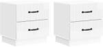 vidaXL Set 2 noptiere albe lucioase cu 4 sertare, 43x34, 5x44, 5 cm (895224)