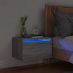 vidaXL Noptiera montata pe perete cu lumini LED, sonoma gri GartenMobel Dekor (836836)