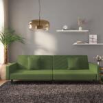vidaXL Canapea extensibila cu 2 locuri, 2 perne, verde închis catifea GartenMobel Dekor (375920) Canapea