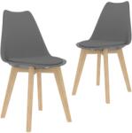 vidaXL Scaune de bucatarie, 2 buc. , gri, plastic GartenMobel Dekor (244785)
