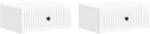 vidaXL Set 2 noptiere suspendate alb lucios, 49 x 34, 5 x 20 cm, cu sertar (897944)