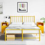 vidaXL Noptiere, 2 buc. , galben mustar, 34, 5x39x62 cm, otel GartenMobel Dekor (841770)