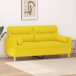 vidaXL Canapea cu 2 locuri cu pernute, galben deschis, 140 cm, textil GartenMobel Dekor (3200826) Canapea