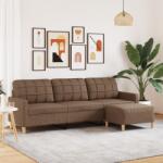 vidaXL Canapea cu 3 locuri si taburet, maro, 210 cm, textil GartenMobel Dekor (3278252) Canapea
