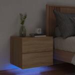 vidaXL Noptiera montata pe perete cu lumini LED, stejar sonoma GartenMobel Dekor (836816)
