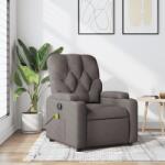 vidaXL Fotoliu de masaj rabatabil, gri taupe, material textil GartenMobel Dekor (372499)