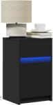 vidaXL Noptiera cu lumini LED, negru, lemn prelucrat GartenMobel Dekor (852000)