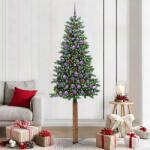 vidaXL Brad de Craciun subtire Verde 210 cm PVC si lemn de PIN masiv GartenMobel Dekor (3394883)