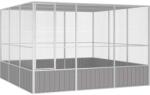 vidaXL Colivie pentru pasari gri 302, 5x324, 5x211, 5 cm otel galvanizat GartenMobel Dekor (171553)