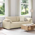 vidaXL Sofa cu 3 locuri Crem 220 cm tesatura GartenMobel Dekor (4105244) Canapea