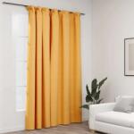 vidaXL Draperie opaca, aspect de in, galben, 290 x 245 cm, cu carlige GartenMobel Dekor (321199)