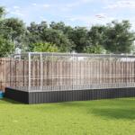 vidaXL Voliera de pasari cu extensie, argintiu, 725x307x212 cm, otel GartenMobel Dekor (3214278)