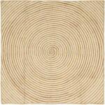 vidaXL Covor Natural si Alb 160 x 160 cm Iuta GartenMobel Dekor (42010723) Covor