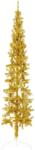 vidaXL Jumatate brad de Craciun subtire cu suport, auriu, 180 cm GartenMobel Dekor (344592)