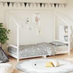 vidaXL Cadru de pat pentru copii, alb, 90x200 cm, lemn masiv de pin GartenMobel Dekor (835704)