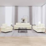 vidaXL Set de canapele cu perne, 3 piese, crem, catifea GartenMobel Dekor (3202178) Canapea