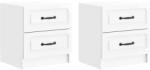 vidaXL Set 2 noptiere albe lucioase cu 2 sertare, 43 x 34, 5 x 44, 5 cm (895684)