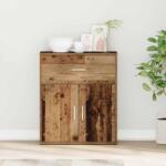 vidaXL Bufet cu sertar Lemn vechi 60 x 31 x 70 cm Lemn compozit GartenMobel Dekor (871395) Comoda