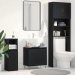 vidaXL Dulap pentru Chiuveta de Baie Stejar Negru 58 x 33 x 60 cm GartenMobel Dekor (862888)