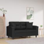 vidaXL Canapea cu 2 locuri, cu perne, negru, 120 cm, microfibra GartenMobel Dekor (3200968) Canapea