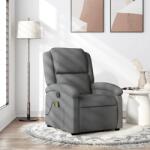 vidaXL Fotoliu de masaj rabatabil, gri închis, material textil GartenMobel Dekor (371764)