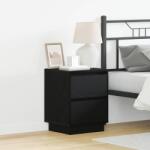vidaXL Set 2 noptiere negre cu LED, 39x34, 5x50 cm, lemn compozit (869613)