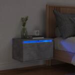vidaXL Noptiera montata pe perete cu lumini LED, gri beton GartenMobel Dekor (836832)