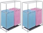 vidaXL Cosuri sortare rufe 2 sectiuni 2 buc. raft superior de uscare GartenMobel Dekor (3051493)