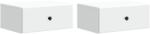 vidaXL Set 2 noptiere suspendate albe cu sertar, 49 x 34, 5 x 20 cm, montaj pe perete (899126)