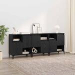 vidaXL Bufeturi 3 pcs Stejar Negru 60 x 35 x 70 cm Lemn compozit GartenMobel Dekor (3415596) Comoda
