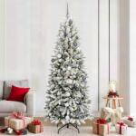 vidaXL Brad de Craciun artificial cu 300 LED cu suport Alb 210 cm GartenMobel Dekor (3396056)