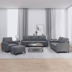vidaXL Set de canapele cu perne, 4 piese, gri închis, catifea GartenMobel Dekor (3201487) Canapea