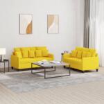 vidaXL Set de canapele cu perne, 2 piese, galben deschis, textil GartenMobel Dekor (3201653) Canapea