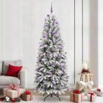 vidaXL Brad de Craciun artificial cu 300 LED cu suport Alb 240 cm GartenMobel Dekor (3396075)