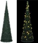 vidaXL Brad de Craciun with LED String Lights Verde 150 x 150 cm PVC GartenMobel Dekor (320994)