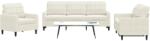 vidaXL Set de canapele cu perne, 3 piese, crem, catifea GartenMobel Dekor (3278359) Canapea