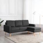 vidaXL Canapea cu 3 locuri si taburet, gri închis, material textil GartenMobel Dekor (288724) Canapea