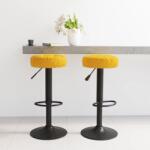 vidaXL Scaune de bar, 2 buc. , galben mustar, catifea GartenMobel Dekor (333002)