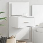 vidaXL Noptiera montata pe perete cu lumini LED, alb GartenMobel Dekor (848157)