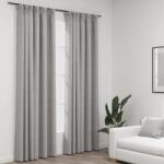 vidaXL Perdele opace aspect panza, carlige 2 buc. gri taupe 140x245 cm GartenMobel Dekor (321174)