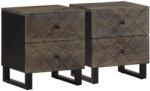 vidaXL Noptiere, 2 buc. , negru, 40x33x46 cm, lemn masiv de mango GartenMobel Dekor (4017683)