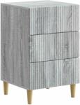 vidaXL Noptiera gri Sonoma cu 3 sertare, 43 x 41 x 66, 5 cm, lemn prelucrat (894561)
