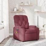 vidaXL Fotoliu de masaj rabatabil, rosu vin, material textil GartenMobel Dekor (372494)