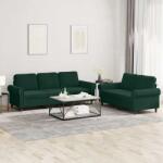 vidaXL Set de canapele cu perne, 2 piese, verde închis, catifea GartenMobel Dekor (3202252) Canapea