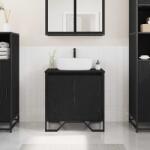 vidaXL Dulap pentru Chiuveta cu usa Stejar Negru 60 x 35 x 60 cm GartenMobel Dekor (869179)