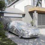 vidaXL Husa auto Sedan, curele cu catarama, complet, argintiu M PEVA GartenMobel Dekor (4008951)