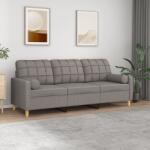 vidaXL Canapea cu 3 locuri cu pernute, gri taupe, 180 cm, textil GartenMobel Dekor (3200797) Canapea