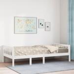 vidaXL Pat pentru copii fara saltea, alb, 80x200 cm, lemn masiv de pin GartenMobel Dekor (855025)